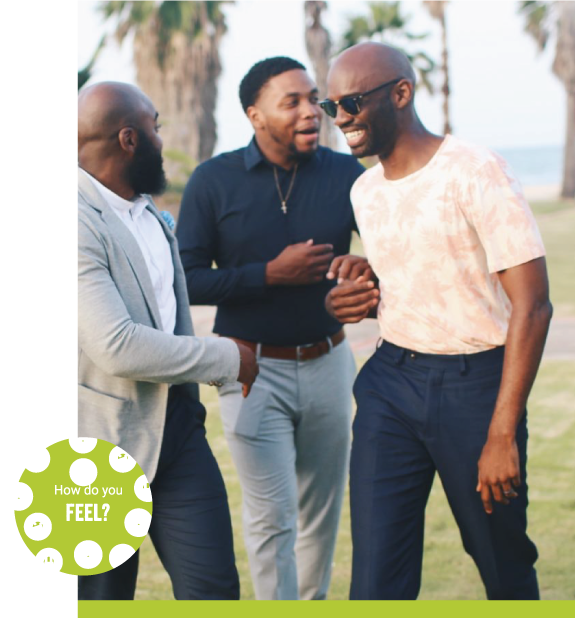 Healthy and happy men in a good mood